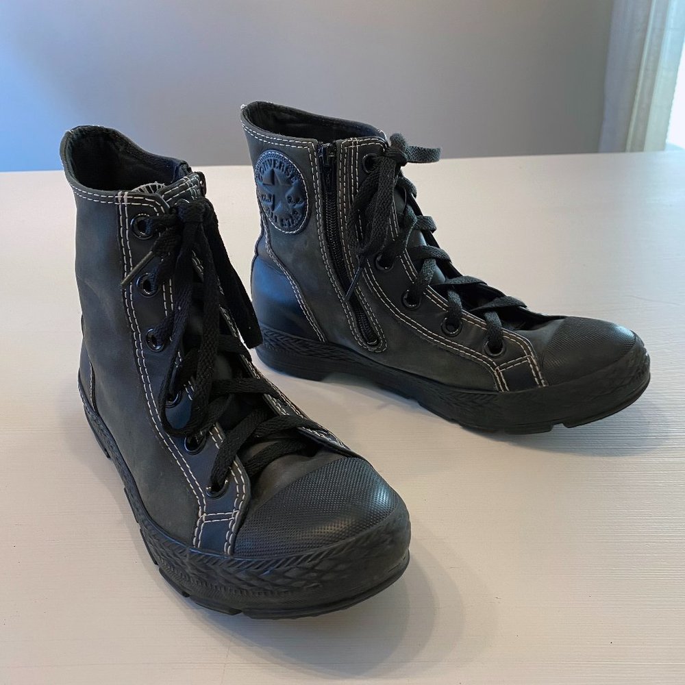 Converse Sneakers Size‎ 3.5 Junior Zip-Up Lace Boots Hi-Tops Suede Youth 626069C